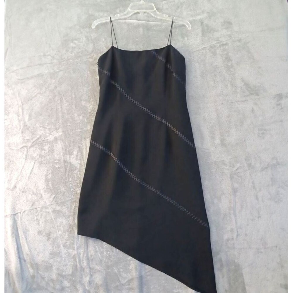 Vtg 90s Dress Sz 10 DMorgan Midi Y2K Knee Length Strappy Grunge Whimsygoth LBD